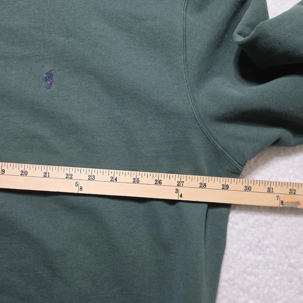 Vintage 90's Polo Ralph Lauren Crewneck Sweatshirt Pullover 3XLT Tall Green Pony